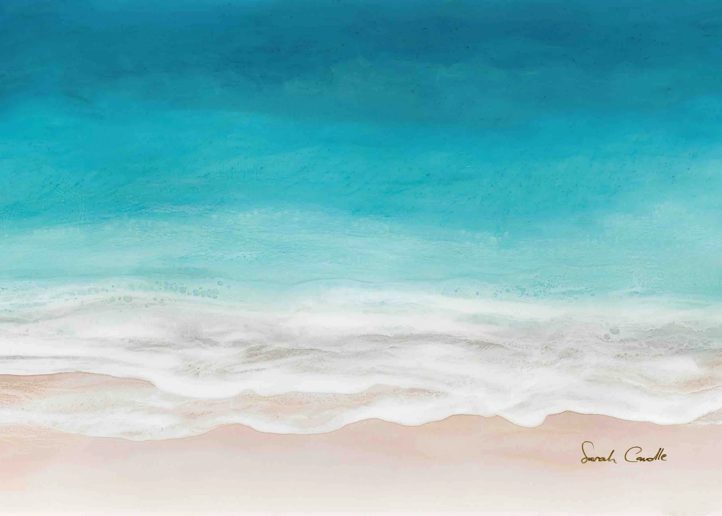 Sarah Caudle Ocean On My Mind 2 ビーチアート Sarah Caudle, Waikiki Beach, Polu Gallery Hawaii — Polu Gallery